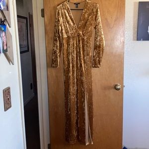 Mustard yellow gold dress